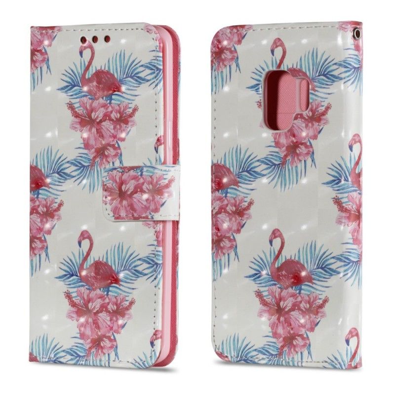 Suojakuori Samsung Galaxy S9 Valkoinen Useita Flamingoja