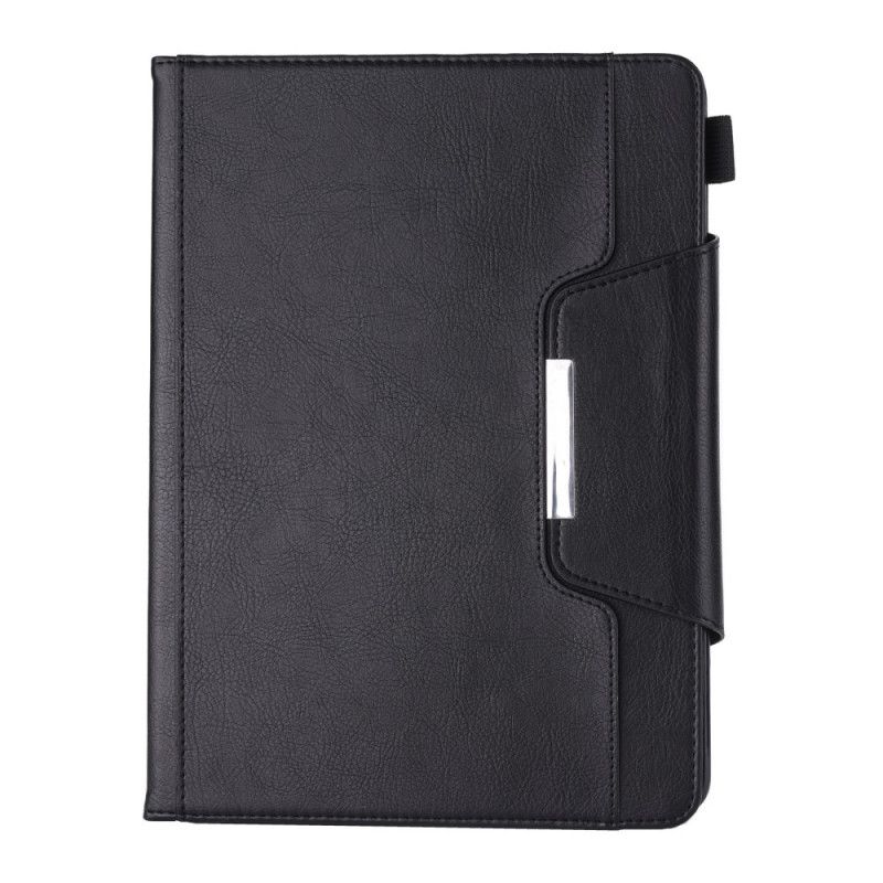 Flip Case iPad 10.2" (2019) (2020) Harmaa Musta Tekonahkaa Hopea Lukko