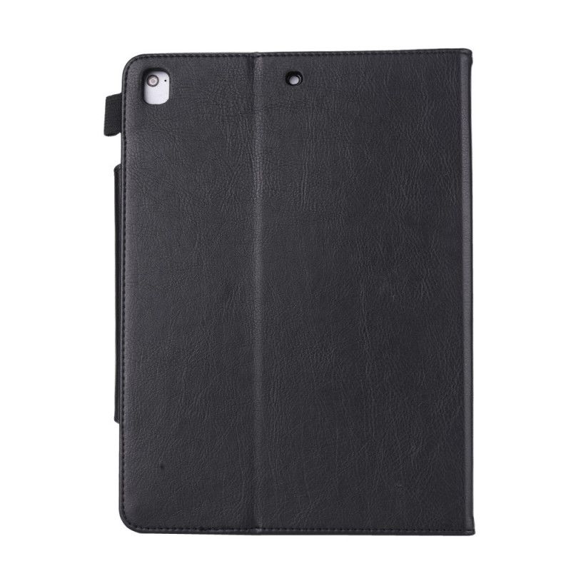 Flip Case iPad 10.2" (2019) (2020) Harmaa Musta Tekonahkaa Hopea Lukko