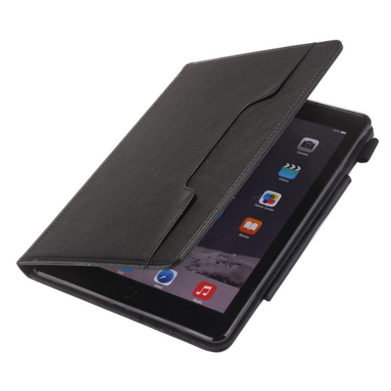 Flip Case iPad 10.2" (2019) (2020) Harmaa Musta Tekonahkaa Hopea Lukko