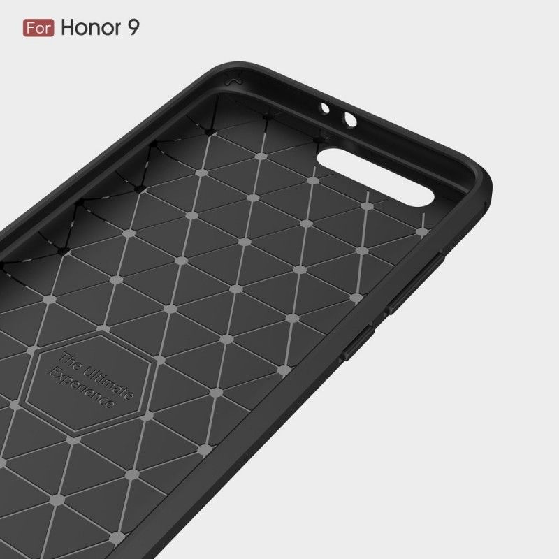 Kuori Honor 9 Punainen Musta Harjattu Hiilikuitu