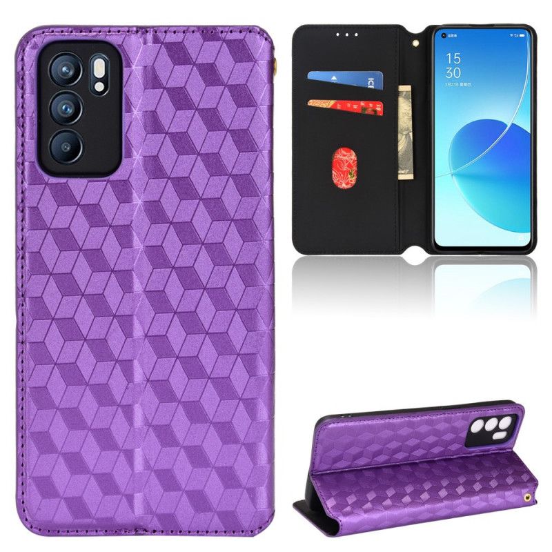 Flip Kotelot Oppo Reno 6 5g 3d Diamond Leather Effect Suojakuori