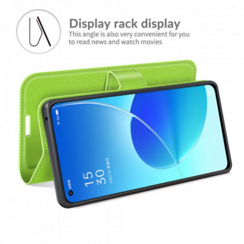 Flip Kotelot Oppo Reno 6 5g Classic Litchi Faux Leather