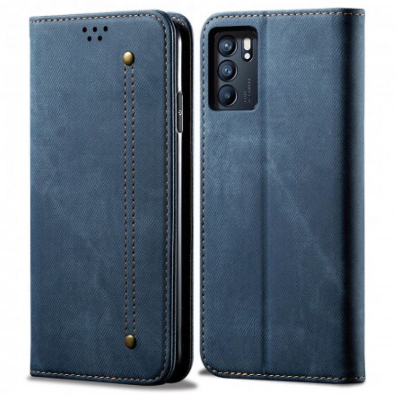 Flip Kotelot Oppo Reno 6 5g Denim Kangas