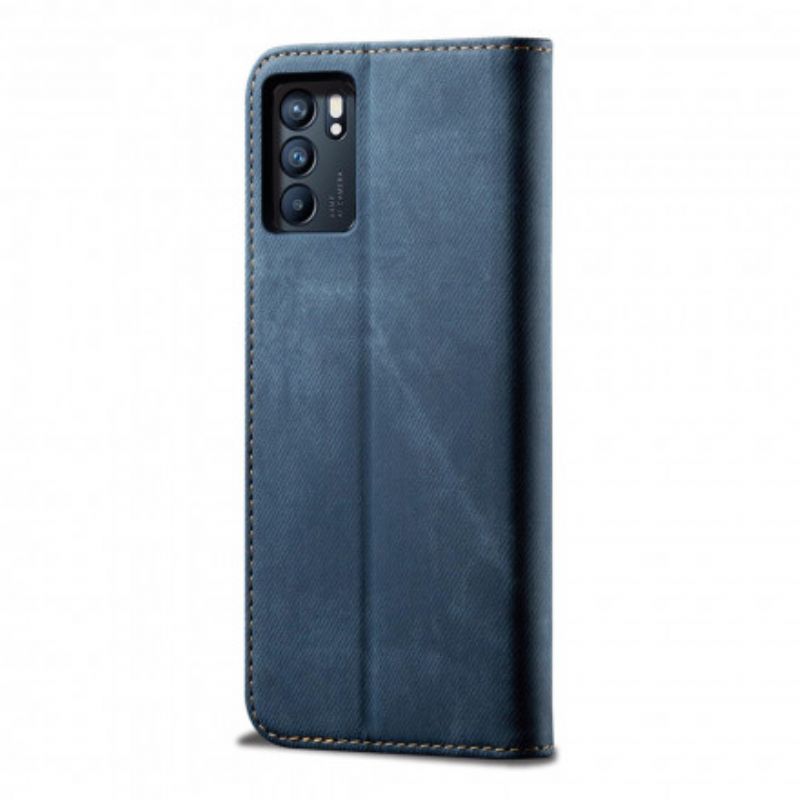 Flip Kotelot Oppo Reno 6 5g Denim Kangas