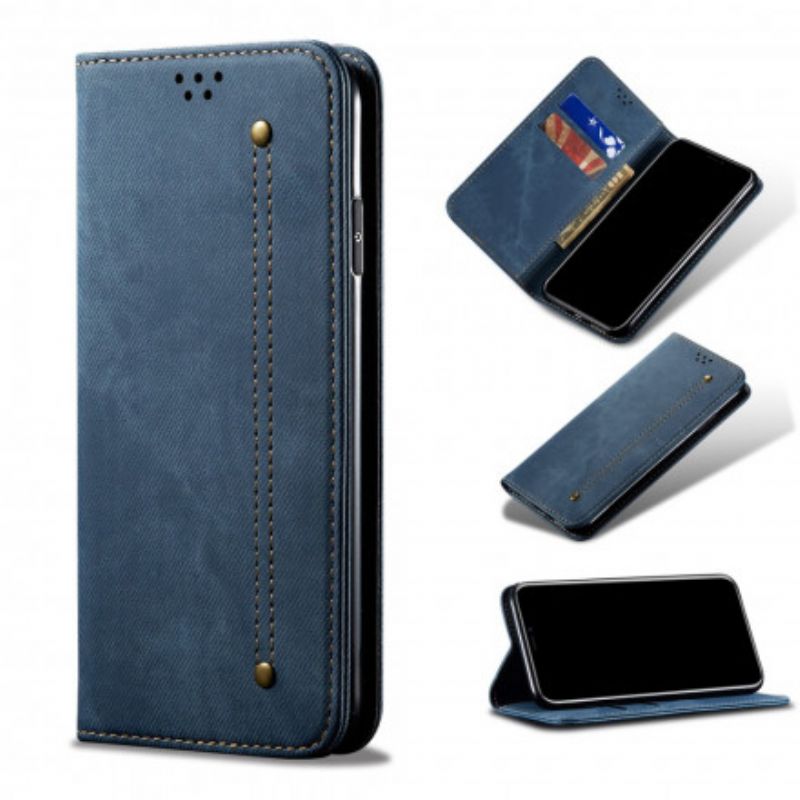 Flip Kotelot Oppo Reno 6 5g Denim Kangas