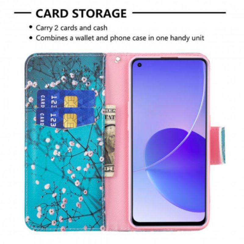 Flip Kotelot Oppo Reno 6 5g Kukkivat Oksat