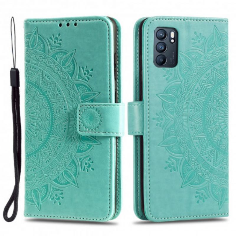 Flip Kotelot Oppo Reno 6 5g Mandala Sun Suojakuori