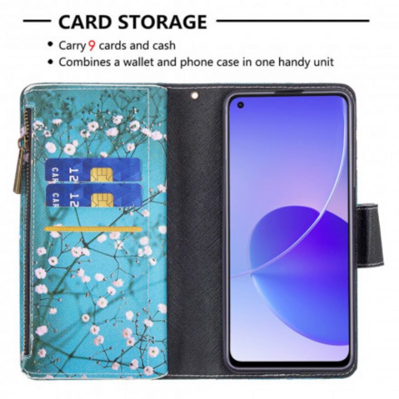 Flip Kotelot Oppo Reno 6 5g Vetoketjullinen Puutasku