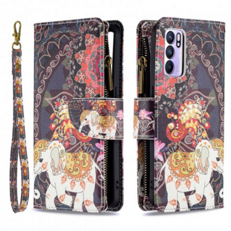 Kotelot Oppo Reno 6 5g Puhelinkuoret Elephant-vetoketjullinen Tasku