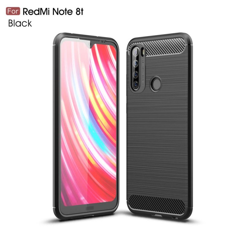 Case Kuoret Xiaomi Redmi Note 8T Punainen Musta Puhelinkuoret Harjattu Hiilikuitu