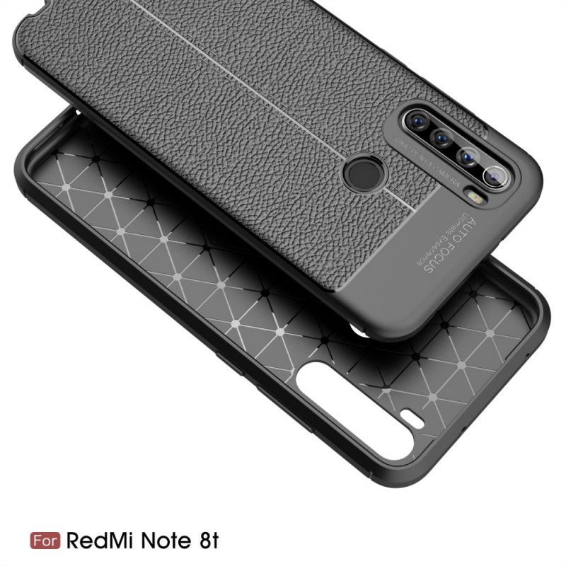 Case Kuoret Xiaomi Redmi Note 8T Punainen Musta Puhelinkuoret Kaksilinjainen Litsi Nahkaa