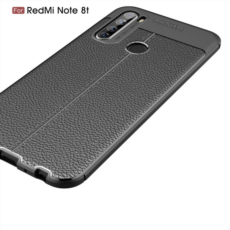 Case Kuoret Xiaomi Redmi Note 8T Punainen Musta Puhelinkuoret Kaksilinjainen Litsi Nahkaa