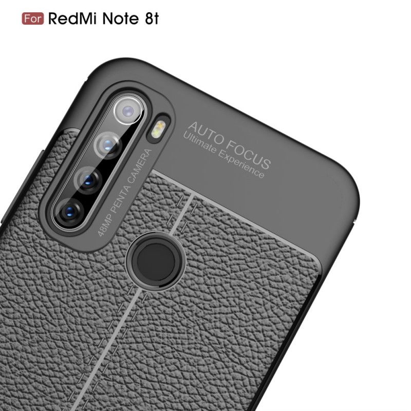 Case Kuoret Xiaomi Redmi Note 8T Punainen Musta Puhelinkuoret Kaksilinjainen Litsi Nahkaa