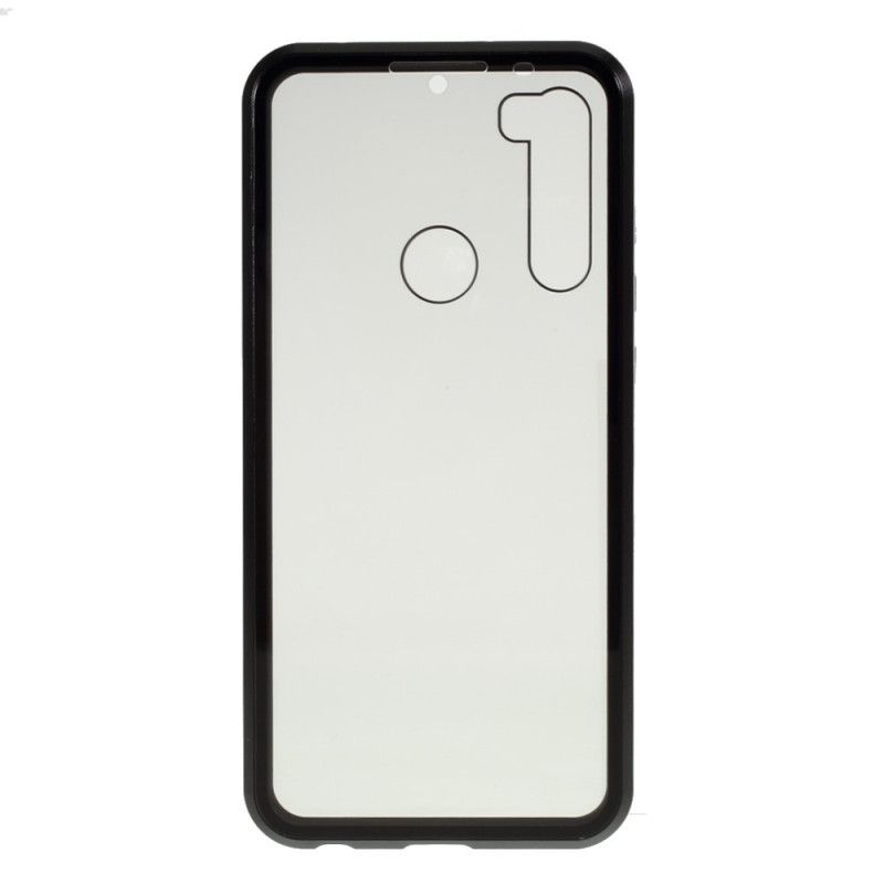 Case Kuoret Xiaomi Redmi Note 8T Punainen Musta Puhelinkuoret Karkaistu Lasi Edessä Ja Takana Ja Metalli