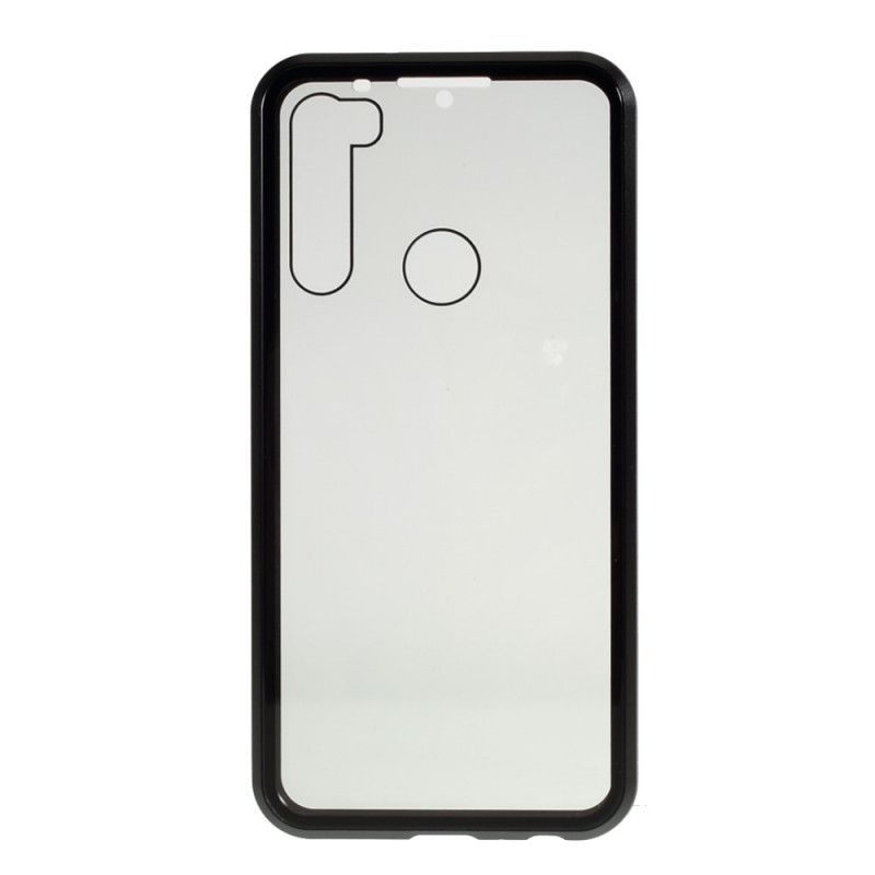 Case Kuoret Xiaomi Redmi Note 8T Punainen Musta Puhelinkuoret Karkaistu Lasi Edessä Ja Takana Ja Metalli