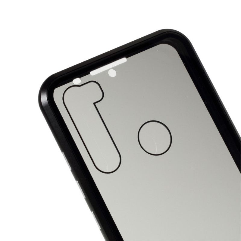 Case Kuoret Xiaomi Redmi Note 8T Punainen Musta Puhelinkuoret Karkaistu Lasi Edessä Ja Takana Ja Metalli