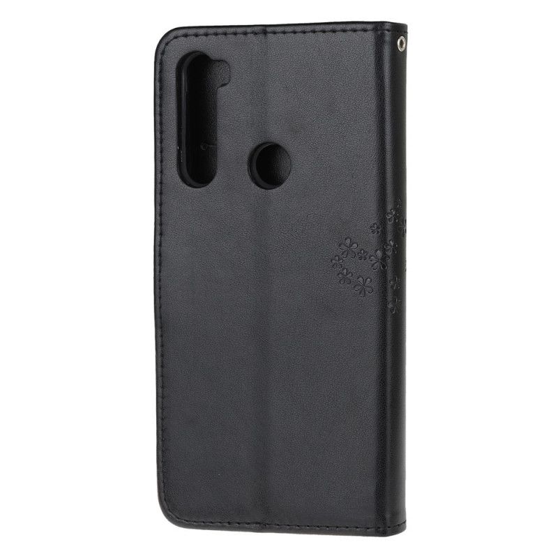 Flip Case Xiaomi Redmi Note 8T Harmaa Musta Puu Ja Remmi Pöllöt