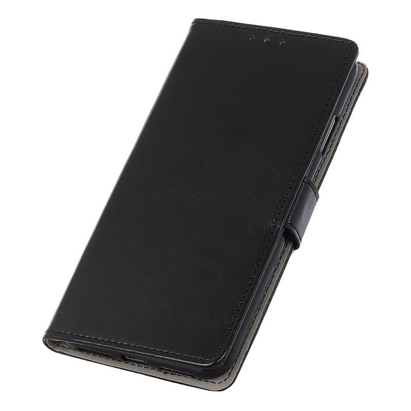 Flip Case Xiaomi Redmi Note 8T Valkoinen Musta Yksinkertainen Kiiltävä Nahkaefekti