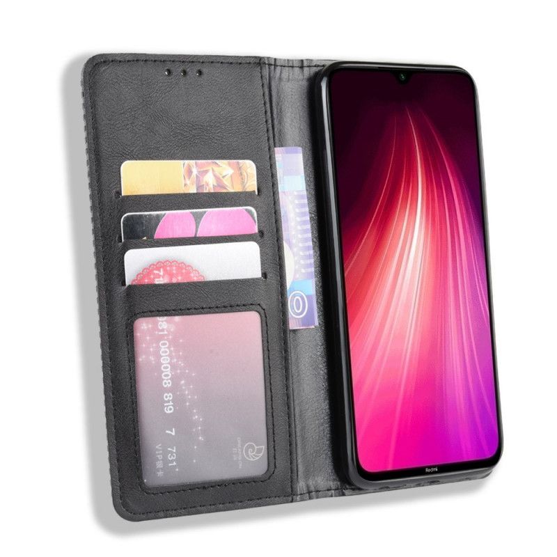 Flip Kotelot Xiaomi Redmi Note 8T Punainen Musta Puhelinkuoret Tyylitelty Vintage-Nahkaefekti