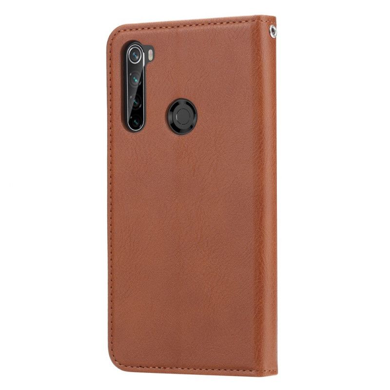 Flip Kotelot Xiaomi Redmi Note 8T Punainen Musta Tekonahkakorttikotelo