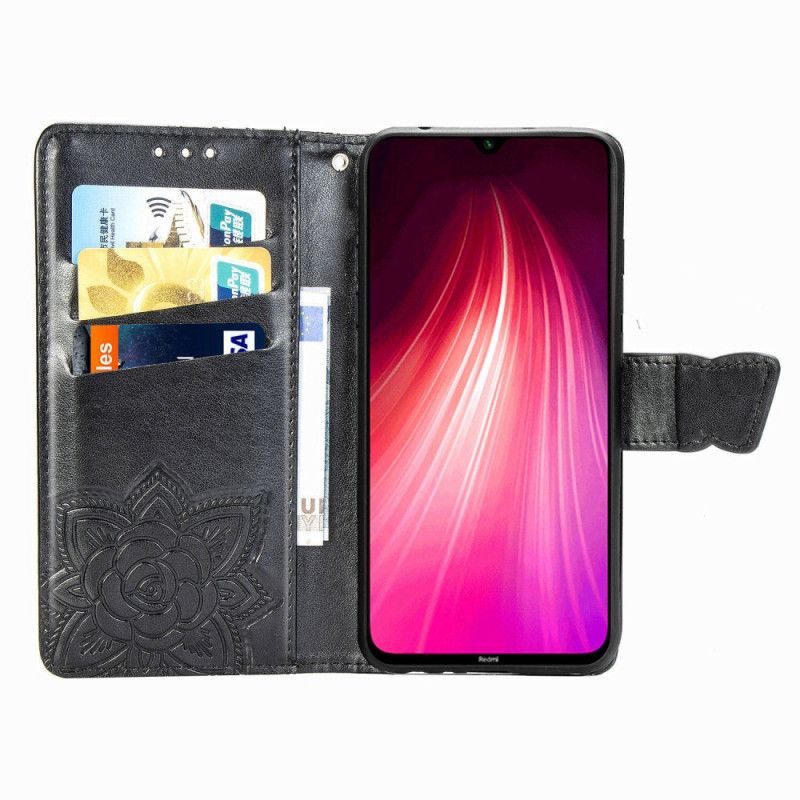 Kotelot Xiaomi Redmi Note 8T Harmaa Musta Puoliksi Perhosia