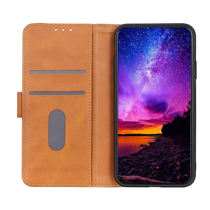 Kotelot Xiaomi Redmi Note 8T Punainen Musta Ommeltu Litsi Nahkaa Suojakuori