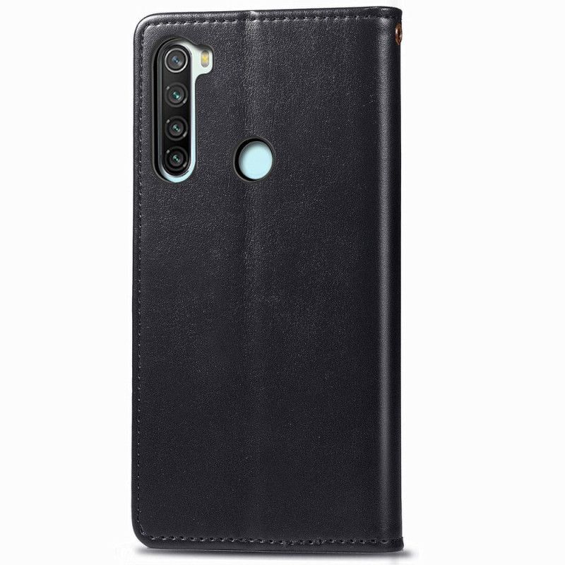 Kotelot Xiaomi Redmi Note 8T Punainen Musta Tyylikäs Nahkainen Litsihattu Prinssi