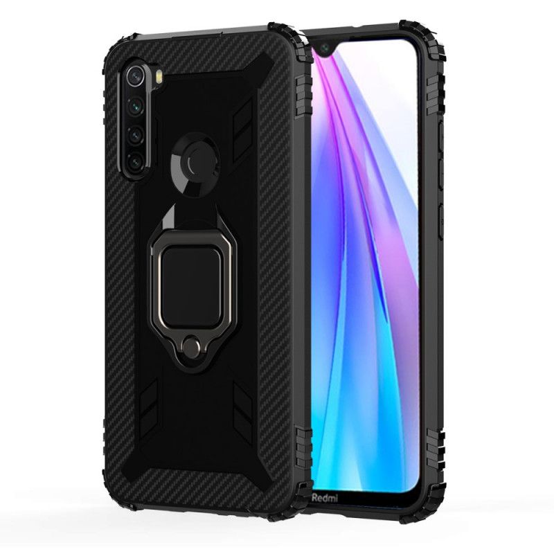 Kuori Xiaomi Redmi Note 8T Punainen Musta Rengas Ja Hiilikuitu