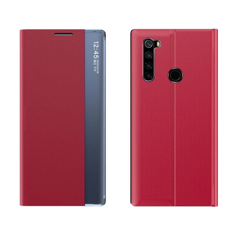 Näkymä Kansi Xiaomi Redmi Note 8T Harmaa Musta Tyylinen Kuvioitu Nahka