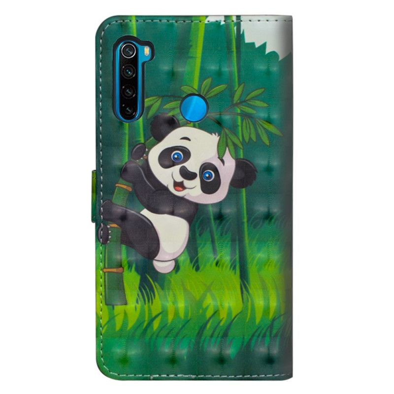 Nahkakotelo Xiaomi Redmi Note 8T Puhelinkuoret Panda Ja Bambu