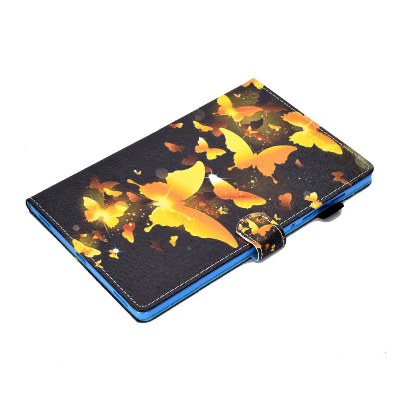 Flip Case Samsung Galaxy Tab S7 Turkoosi Keltainen Ainutlaatuiset Perhoset