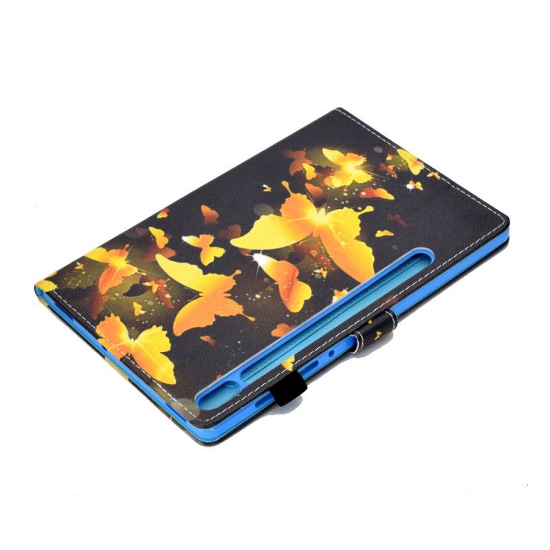 Flip Case Samsung Galaxy Tab S7 Turkoosi Keltainen Ainutlaatuiset Perhoset