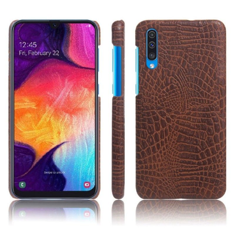 Case Kuoret Samsung Galaxy A50 Vaaleansininen Oranssi Puhelinkuoret Krokotiilin Ihovaikutus