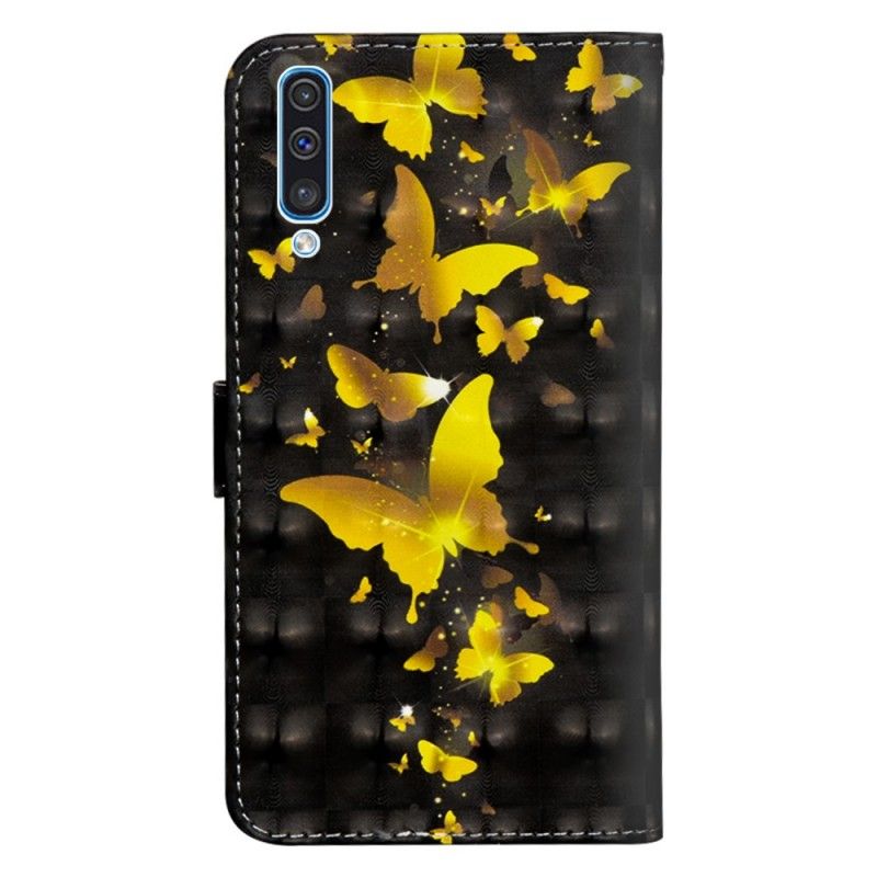 Flip Case Samsung Galaxy A50 Keltaiset Perhoset