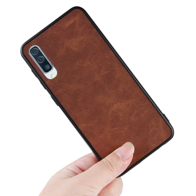 Kuori Samsung Galaxy A50 Tummansininen Musta Vintage-Tyylinen Nahkaefekti