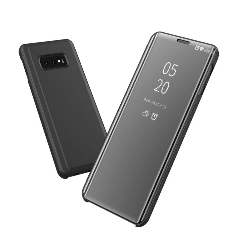 Näkymäkansi Samsung Galaxy A50 Tummansininen Musta Peili Ja Keinonahka