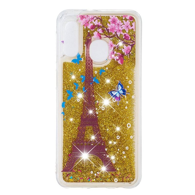 Case Kuoret Samsung Galaxy A20e Puhelinkuoret Kultainen Kimalteleva Eiffel-Torni