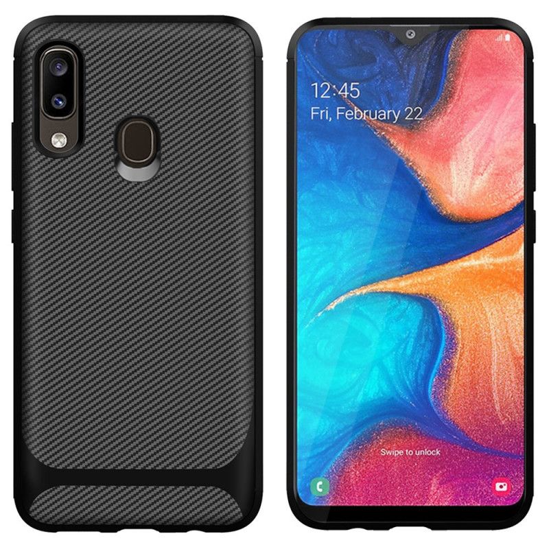 Case Kuoret Samsung Galaxy A20e Punainen Musta Puhelinkuoret Yksi Joustava Hiilikuitu