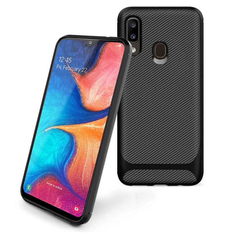 Case Kuoret Samsung Galaxy A20e Punainen Musta Puhelinkuoret Yksi Joustava Hiilikuitu