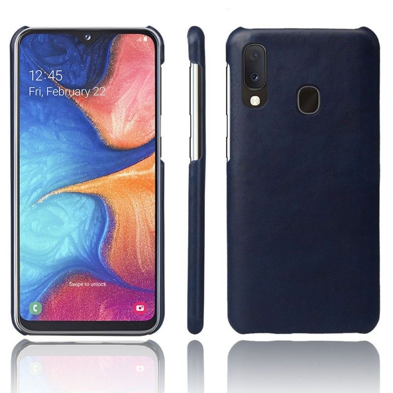 Kuori Samsung Galaxy A20e Oranssi Punainen Suorituskykyinen Litsi Nahkainen Vaikutus