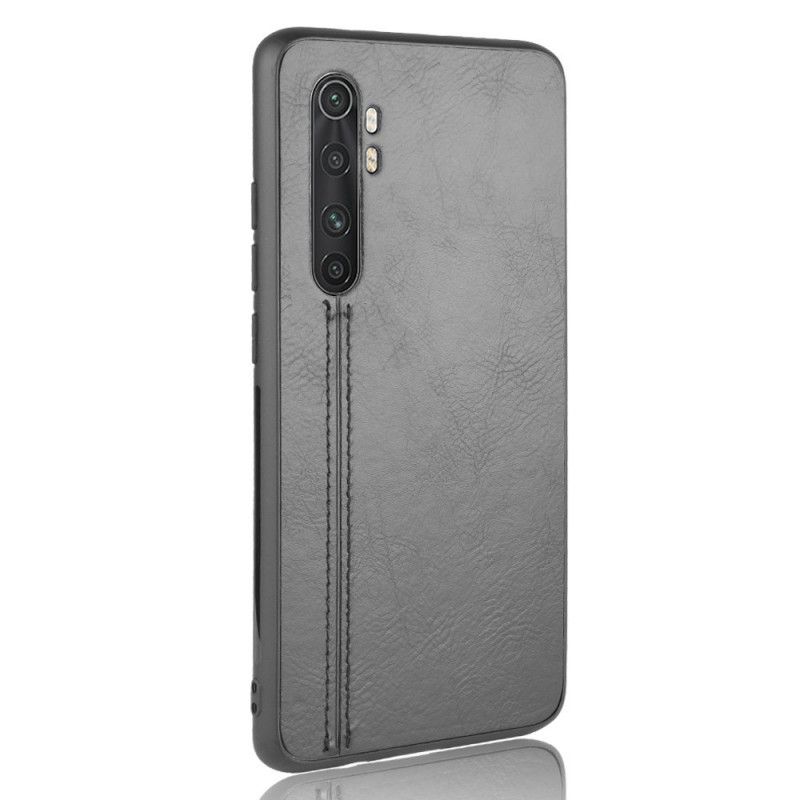 Case Kuoret Xiaomi Mi Note 10 Lite Keltainen Musta Puhelinkuoret Ommeltu Nahkaefekti