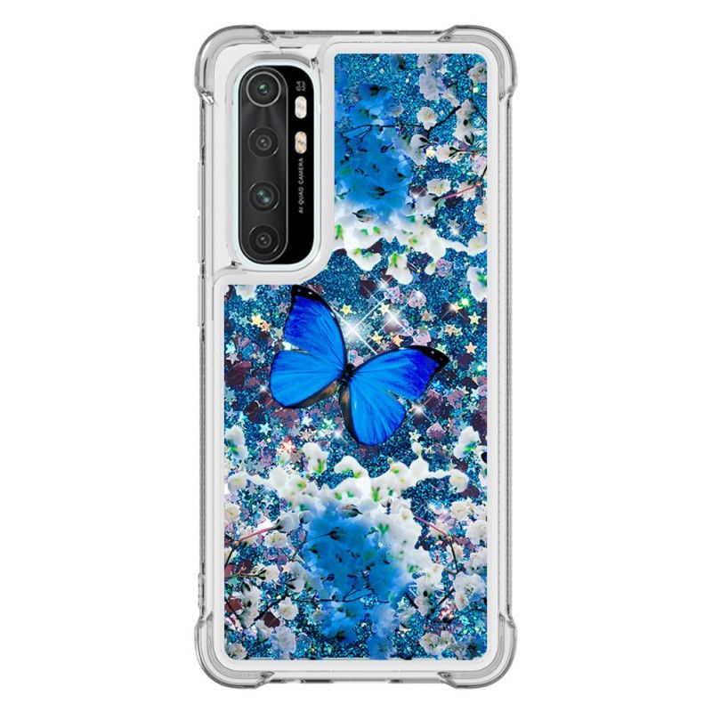 Case Kuoret Xiaomi Mi Note 10 Lite Puhelinkuoret Siniset Kimaltelevat Perhoset