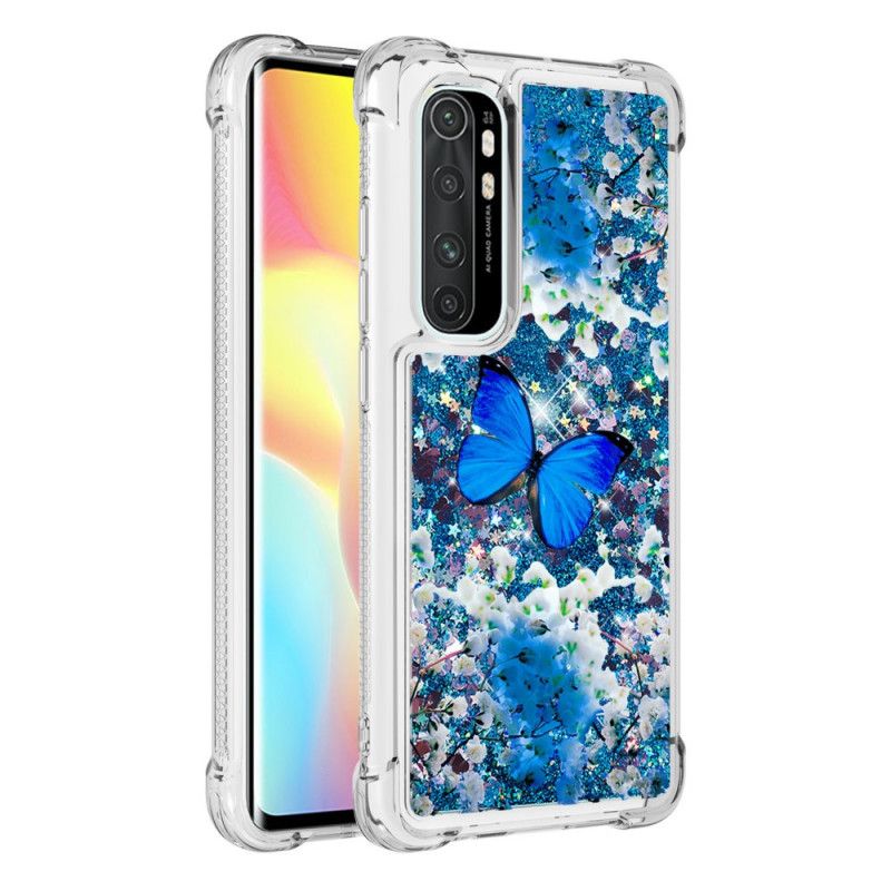 Case Kuoret Xiaomi Mi Note 10 Lite Puhelinkuoret Siniset Kimaltelevat Perhoset