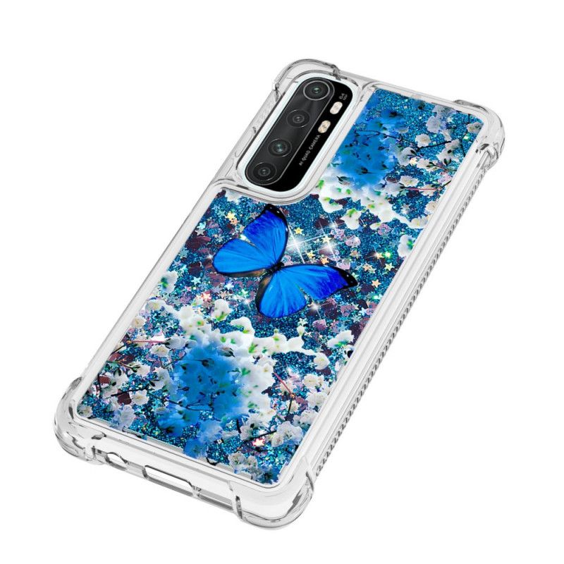 Case Kuoret Xiaomi Mi Note 10 Lite Puhelinkuoret Siniset Kimaltelevat Perhoset