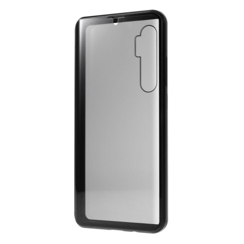 Case Kuoret Xiaomi Mi Note 10 Lite Punainen Musta Puhelinkuoret Metallireunat Ja Kaksinkertainen Karkaistu Lasi