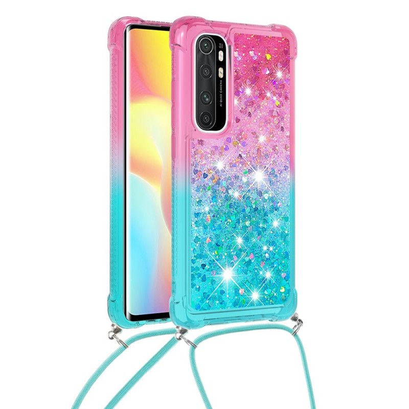 Case Kuoret Xiaomi Mi Note 10 Lite Vaaleansininen Vaaleanpunainen Puhelinkuoret Silikoni Kimallus Ja Johto