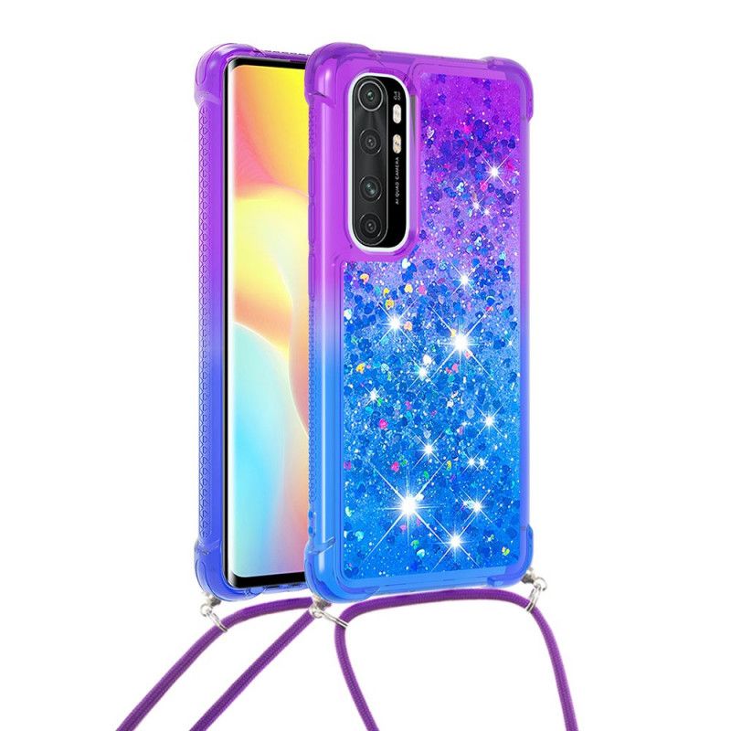 Case Kuoret Xiaomi Mi Note 10 Lite Vaaleansininen Vaaleanpunainen Puhelinkuoret Silikoni Kimallus Ja Johto