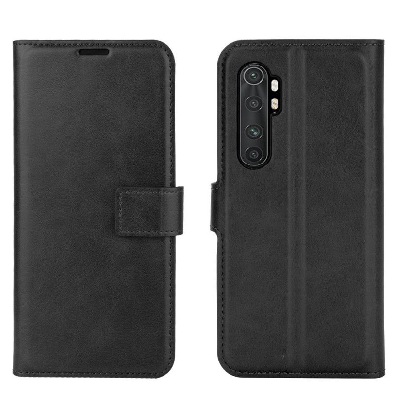 Flip Case Xiaomi Mi Note 10 Lite Harmaa Musta Erittäin Ohut Nahkaefekti