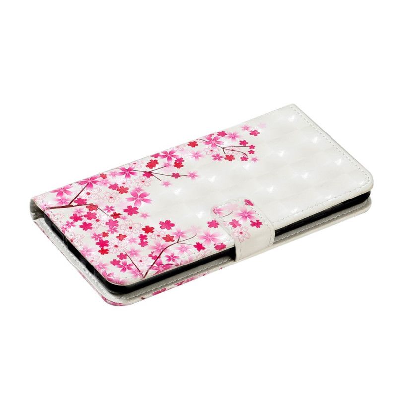 Flip Case Xiaomi Mi Note 10 Lite Magenta Valkoinen Vaaleanpunainen Vihannes